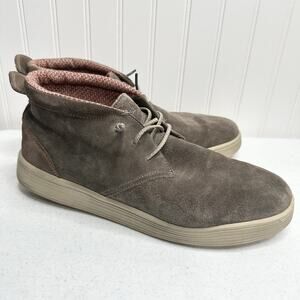 Hey Dude Shoes Mens 13 Jo Suede Shadow Grey Taupe High Top Sneaker Boot Comfort